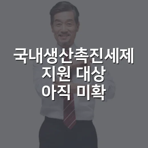 국내생산촉진세제 지원 대상 아직 미확정