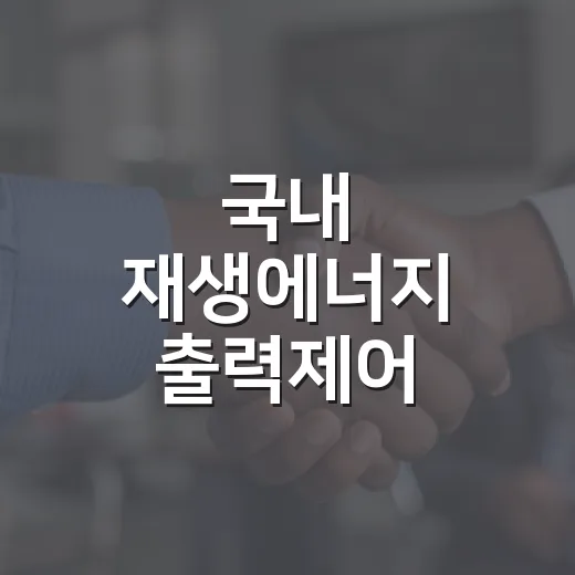 국내 재생에너지 출력제어, 안정적 관리 중