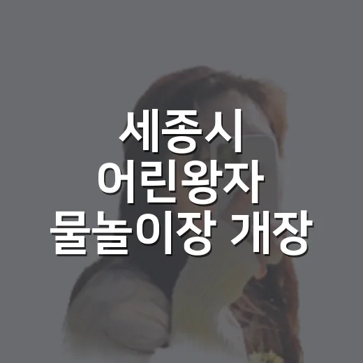 세종시 ‘어린왕자’ 물놀이장 개장, 무더위 속 시원한 피서지