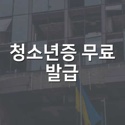 청소년증 무료 발급, 신분 확인과 혜택 한 번에
