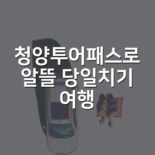 청양투어패스로 알뜰 당일치기 여행