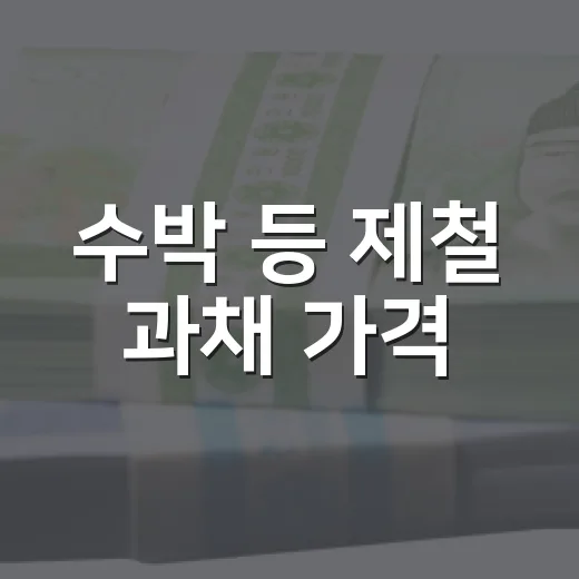 수박 등 제철 과채 가격, 출하량 증가로 안정세