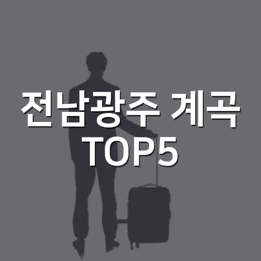 전남광주 계곡 TOP5, 자연 속 시원한 물놀이 명소