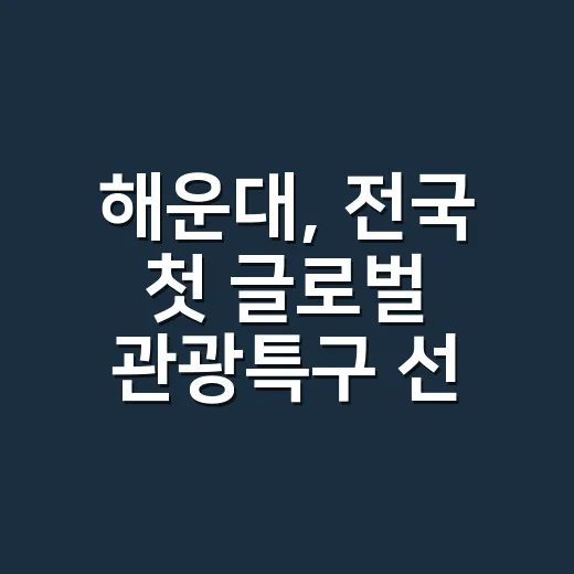 해운대, 전국 첫 글로벌 관광특구 선정