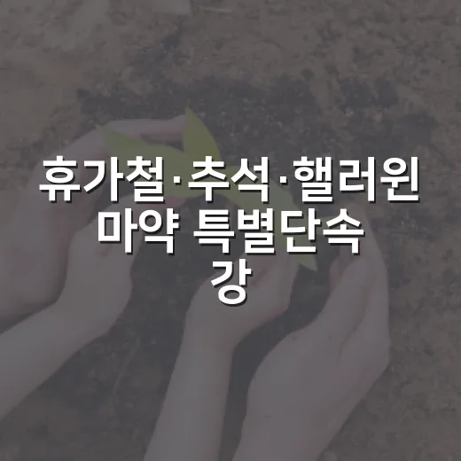 휴가철·추석·핼러윈 마약 특별단속 강화