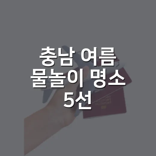 충남 여름 물놀이 명소 5선