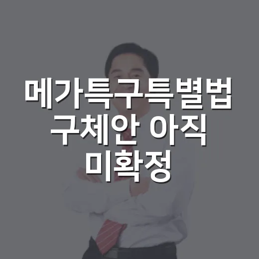 메가특구특별법 구체안 아직 미확정