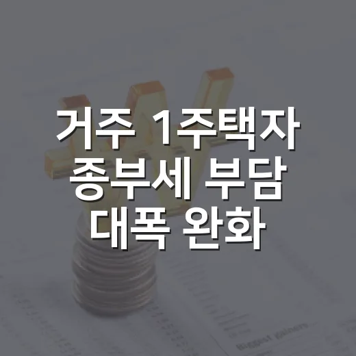 거주 1주택자 종부세 부담 대폭 완화