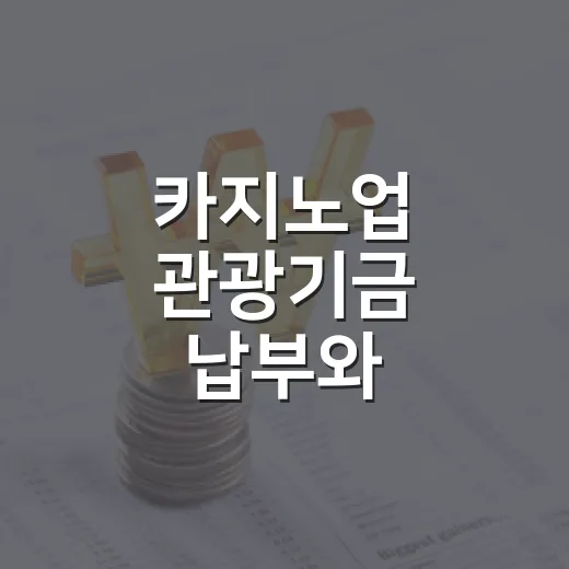 카지노업 관광기금 납부와 갱신허가제 핵심 정리