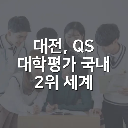 대전, QS 대학평가 국내 2위 세계 67위 쾌거
