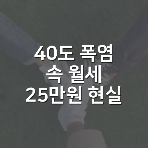 40도 폭염 속 월세 25만원 현실