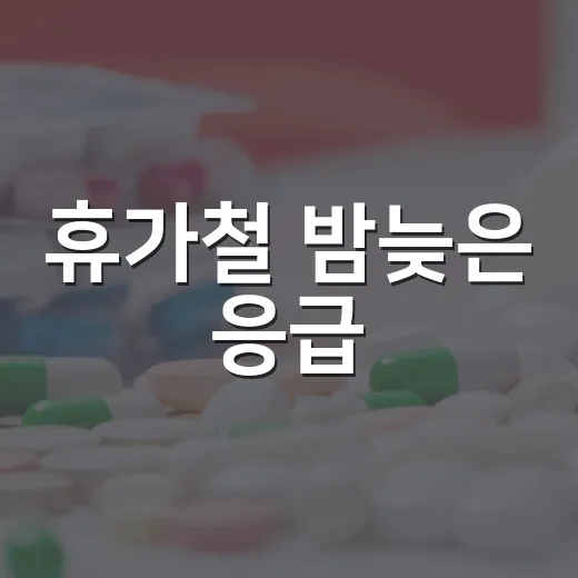 휴가철 밤늦은 응급, 공공심야약국과 달빛어린이병원 활용법