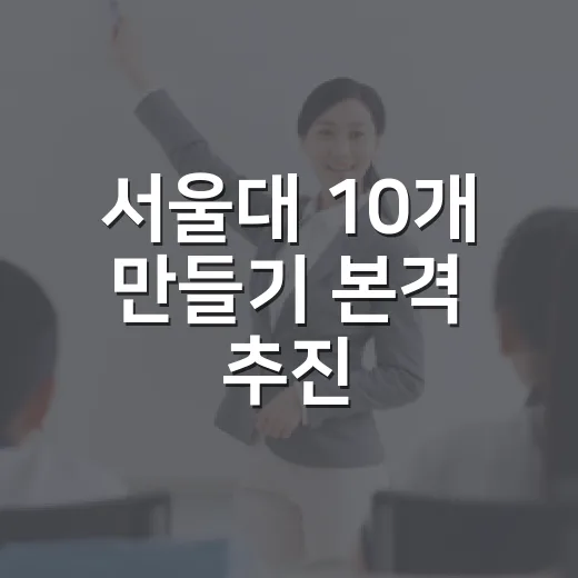 서울대 10개 만들기 본격 추진, 지역 균형 교육 강화