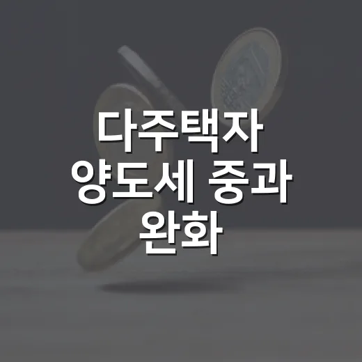 다주택자 양도세 중과 완화, 유예와는 다르다
