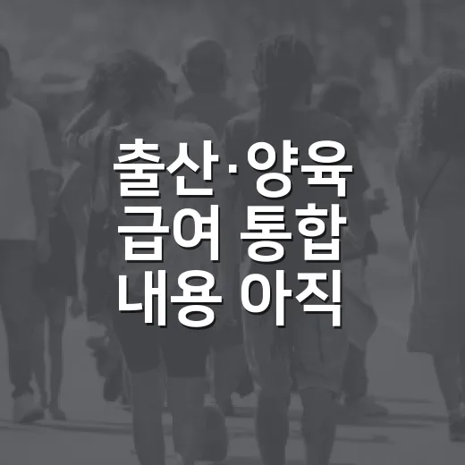 출산·양육 급여 통합 내용 아직 미확정