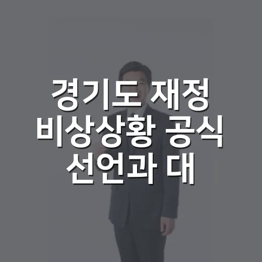 경기도 재정 비상상황 공식 선언과 대책