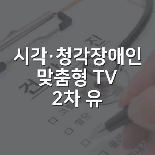시각·청각장애인 맞춤형 TV 2차 유상보급 신청 안내