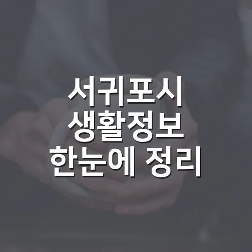 서귀포시 생활정보 한눈에 정리