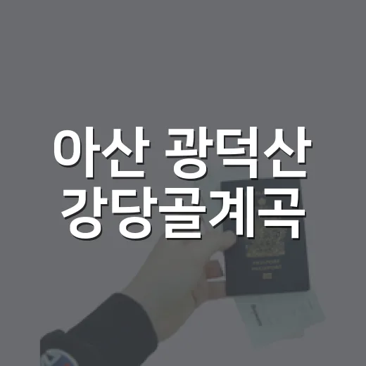 아산 광덕산 강당골계곡, 무료 주차와 청정 물놀이 명소