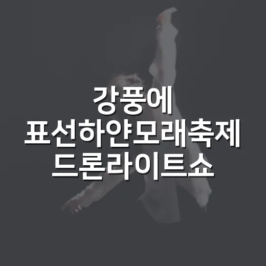 강풍에 표선하얀모래축제 드론라이트쇼 연기