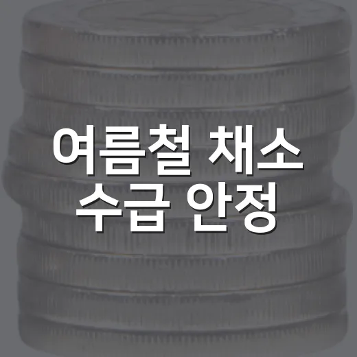 여름철 채소 수급 안정, 농식품부 총력 대응