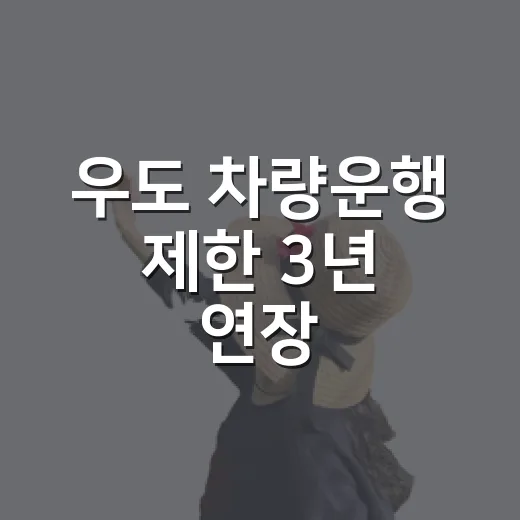 우도 차량운행 제한 3년 연장, 안전한 여행 필수 확인
