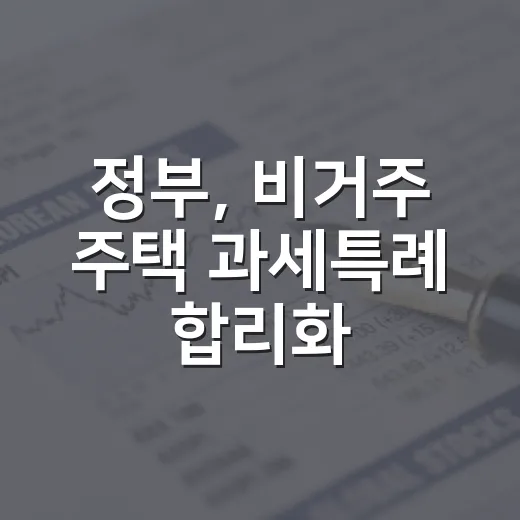 정부, 비거주 주택 과세특례 합리화