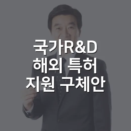 국가R&D 해외 특허 지원 구체안 미확정