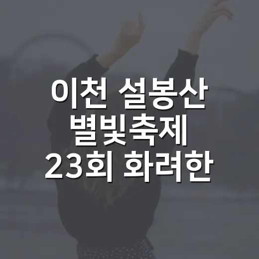 이천 설봉산 별빛축제 23회 화려한 개막