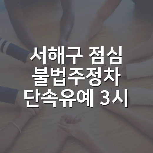 서해구 점심 불법주정차 단속유예 3시간 확대