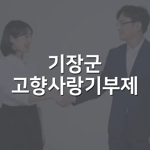 기장군 고향사랑기부제, 세액공제와 답례품 혜택