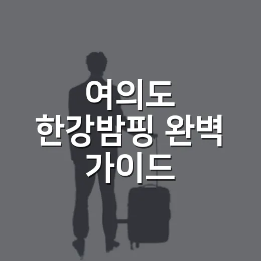 여의도 한강밤핑 완벽 가이드