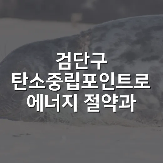 검단구 탄소중립포인트로 에너지 절약과 인센티브