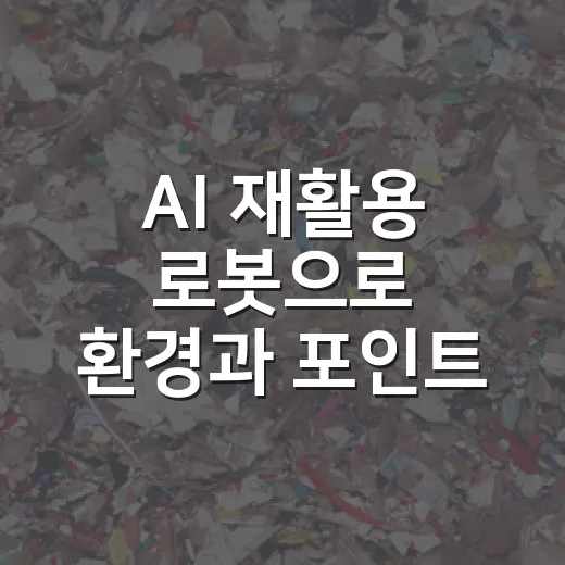 AI 재활용 로봇으로 환경과 포인트 두 마리 토끼