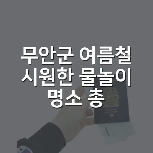 무안군 여름철 시원한 물놀이 명소 총정리