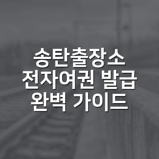 송탄출장소 전자여권 발급 완벽 가이드