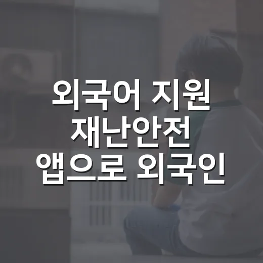 외국어 지원 재난안전 앱으로 외국인 안전 강화