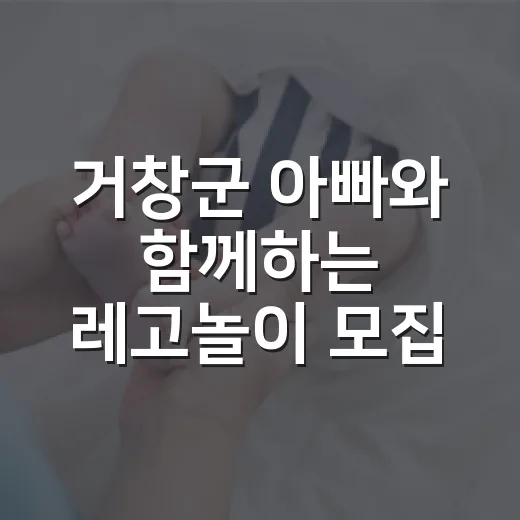 거창군 아빠와 함께하는 레고놀이 모집