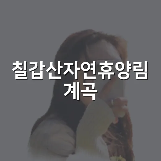 칠갑산자연휴양림 계곡, 2026년 여름 개장