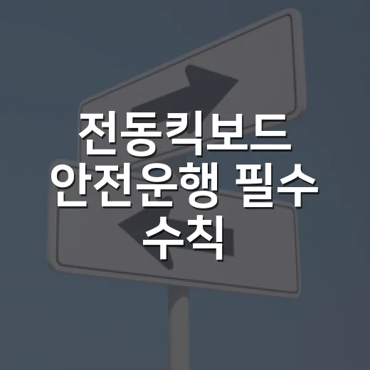 전동킥보드 안전운행 필수 수칙