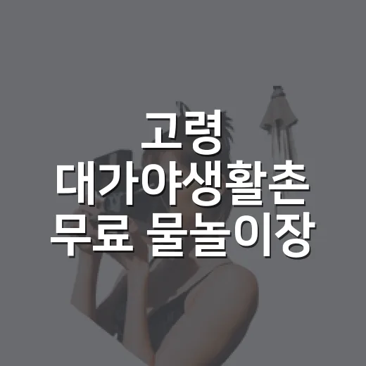 고령 대가야생활촌 무료 물놀이장 개장