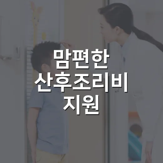 맘편한 산후조리비 지원, 취약계층 산모 돕는다