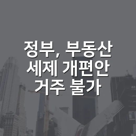 정부, 부동산 세제 개편안 거주 불가 사유 반영