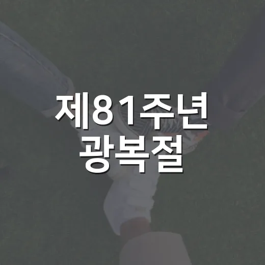 제81주년 광복절, 태극기로 나라사랑 실천하세요