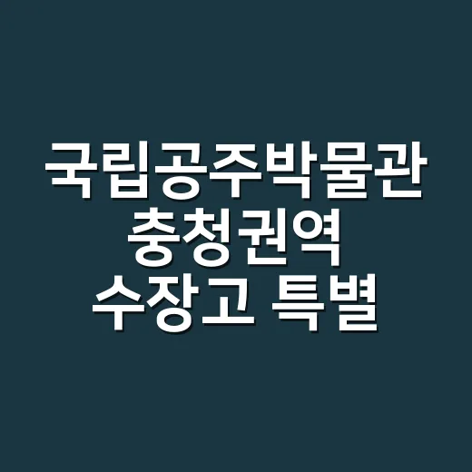 국립공주박물관 충청권역 수장고 특별 공개