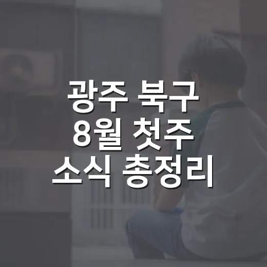광주 북구 8월 첫주 소식 총정리