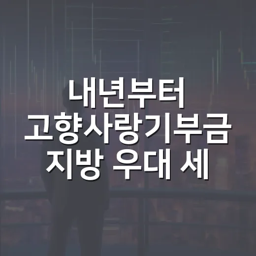 내년부터 고향사랑기부금 지방 우대 세액공제 확대