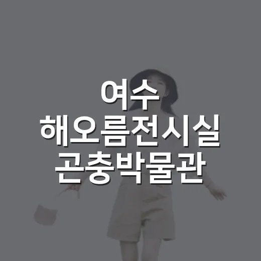 여수 해오름전시실 곤충박물관 아이와 함께