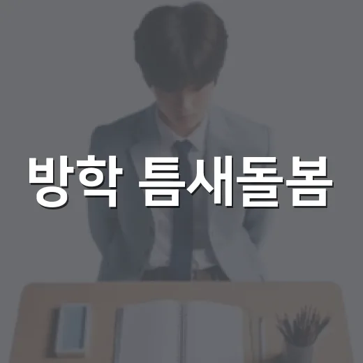 방학 틈새돌봄, 안심 돌봄 서비스