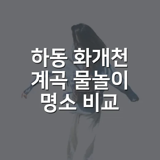 하동 화개천 계곡 물놀이 명소 비교